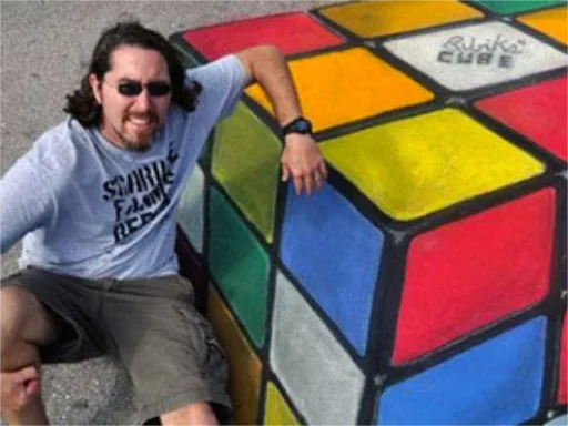 3D chalk art rubikscube photo-op scene