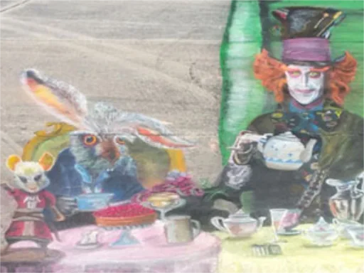 3D chalk art alicewonderland