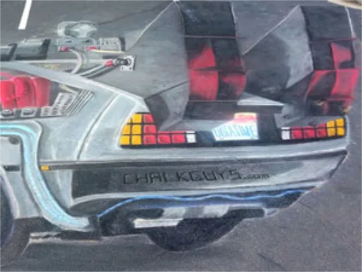 3D chalk art deloreon