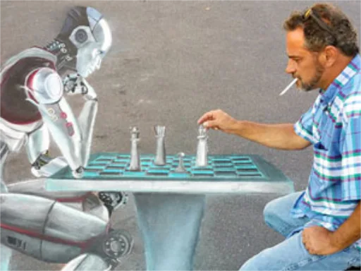 3D chalk art robotchess