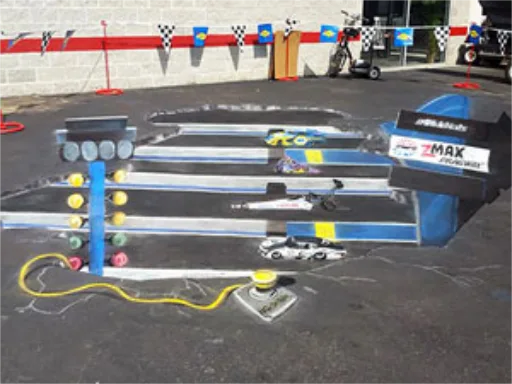 3D chalk art nhra