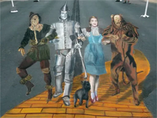 3D chalk art wizardofoz