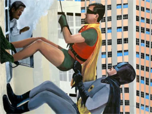3D chalk art batman