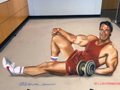 3D chalk art arnold