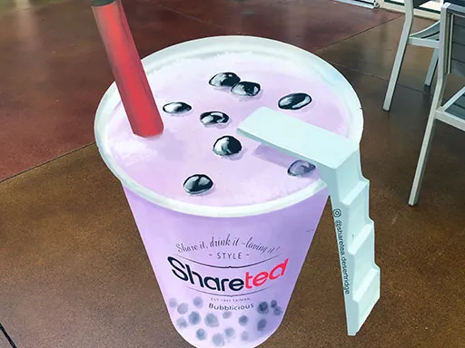 3D chalk art Sharetea bubble tea shop dr ext