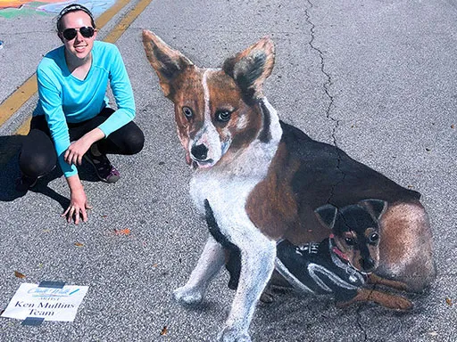 3D chalk art harveytina photo-op scene