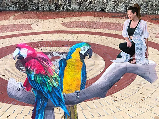 3D chalk art pinecrest photo-op scene