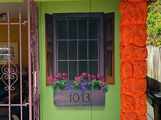 3D chalk art flowerwindow