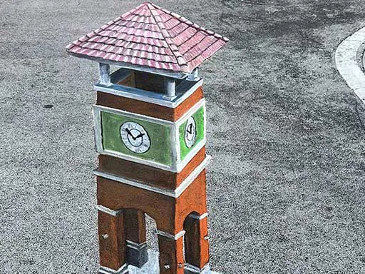 3D chalk art belltower