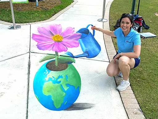 3D chalk art westonearthday