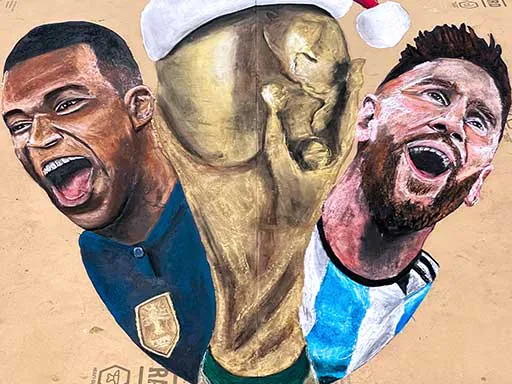 3D chalk art worldcup