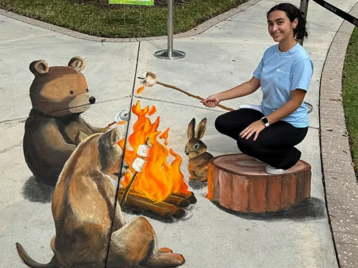 3D chalk art greatoutdoors photo-op scene