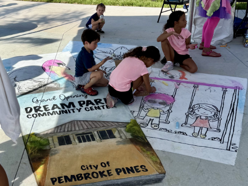 3D chalk art dream park kids