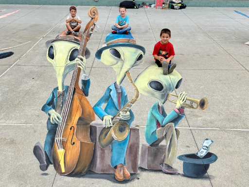 3D chalk art jazz aliens2